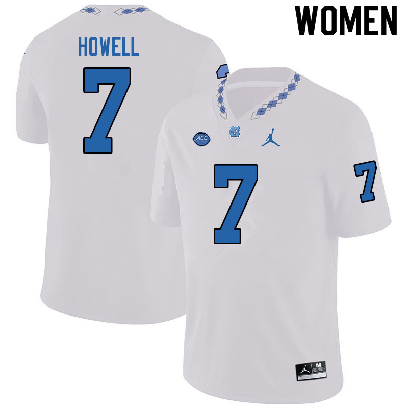 Jordan Brand Women #7 Sam Howell North Carolina Tar Heels College Football Jerseys Sale-White